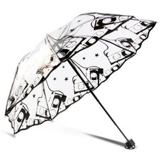 독특한 특이한 재미있는 거꾸로 예쁜 우산 크리에이티브 투명 긴 핸들 비 초경량 여성 키즈 파라솔 써니 반자동 공주