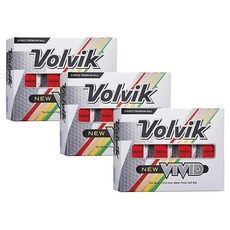 볼빅 Volvik 비비드 3조각 피스 고가시성 미엄 매트 마감 컬러 골프공 3다스 (공 36개) - 다양한 색상, 3 Dozen, Red, Red