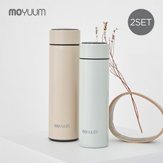 [모윰] 보온보냉 텀블러 LED 온도표시 스마트 분유보온병 2종세트(350ml+500ml), 300ml:세이지 / 500ml:세이지, 1개