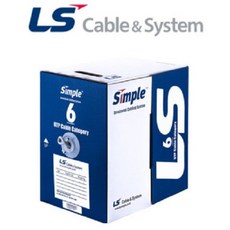 케이디코 LS전선 CAT6 UTP 케이블 4P 그레이 블루 옐로우 레드 1box (옥내용), 300m, 1개, 블루(청색)