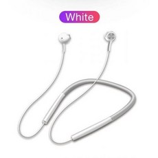 [해외] 마그네틱 무선 블루투스 이어폰 넥 밴드 이어폰 핸즈프리 스포츠 스테레오 earpieces 삼성 샤오미 마이크, WHITE
