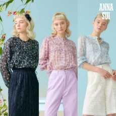 [안나수이] ANNA SUI 블라썸 핀턱 아사 면100 블라우스 - 안나수이재팬