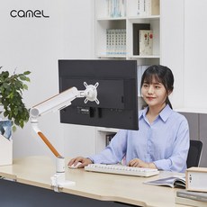 [카멜] CM2410V GDA1 24인치 싱글 디자인암 모니터 패키지, 색상:그레이, 상세 설명 참조