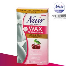 네어 민감성용 센서티브 바디 제모 왁스 스트립 팔 다리 40p + 피니싱 티슈 4p 세트, 1세트
