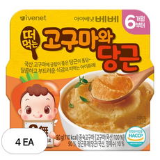 아이배냇베베 떠먹는 퓨레, 혼합맛(고구마/당근), 90g, 4개