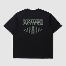 국내매장상품 엄브로 반팔티 UMBRO 기능성반팔 티셔츠 남녀공용 RAVE 등판 그래픽 반팔 UP321CRS84BLK