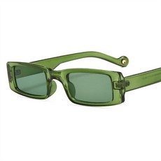 작은 선글라스 빈티지 좁은 직사각형 여성용 트렌디한 야외 UV400 안경, green, 1개