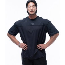 PHYSICAL GARMENTS P2407 메쉬배색 기능성 오버핏반팔 블랙 788577