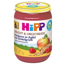 Hipp 이유식 후르츠 앤 그레인 라즈베리 190g 6팩 6개월 이상 Fruit & Grain Raspberry in apple, 6개