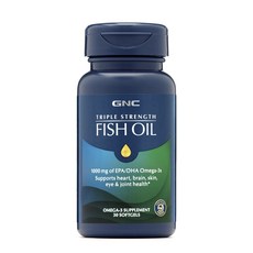 GNC 트리플 스트렝스 피쉬 오일 1000mg EPA DHA 오메가-3 소프트젤, 30정, 1개