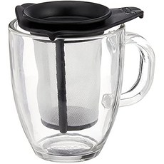 Bodum BODUM YO-YO SET Mug with plastic tea filter [heat resistant glass] 350ml Black K11239-01, 1개