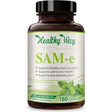 Healthy Way Pure SAM-e 500mg 180 Capsules S-Adenosyl Methionine USA Made, 1개, 180정