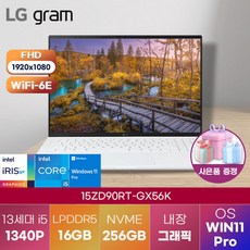 LG전자 LG gram 15ZD90RT-GX56K 윈도우11 가성비 노트북 게이밍 노트북, WIN11 Pro, 16GB, 256GB, 코어i5,
