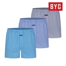 BYC 남성 트렁크 팬티 순면 80수 하이앤노블 사각박서 MCG1362 3매입