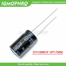 알루미늄 전해 캐패시터 25V1000UF 10x17mm 1000UF 25V 17x10 10PCs, 10개