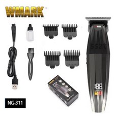 WMARK NG311 고속 전문 헤어 클리퍼 마이크로 칩 마그네틱 모터 충전 스탠드 포함 10000RPM 9V 모터, 06 NG-311 silvery_01 미국 플러그, 19) NG-311 - 미국 플러그