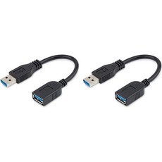 스타텍 6ft 블랙 슈퍼스피드 USB 3.0 Extension 케이블 A AM F 2m 3 암수 Ext 코드 5Gbps USB3SEXT6BK 261082, Black, 1 Count (Pack of 2), Cable_Cable - ext-a3