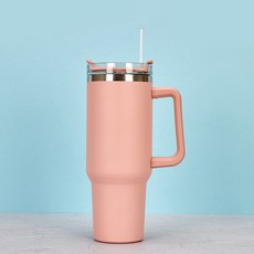 아이스 버스터 컵 304 스테인레스 스틸 절연 열 이중 벽 진공 절연 커피 물, 핑크, 1180ml, 1개