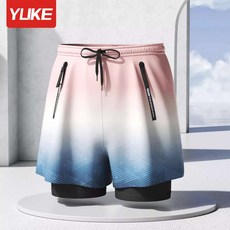 빅사이즈 남자 수영 트렁크 ~5XL 수영 장비 세트, 핑크 블루