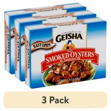 해바라기 기름에 담긴 게이샤 고급 훈제 굴 106g, 3 Pack, 3개