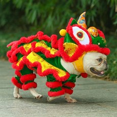 사자 춤 고양이 옷 고양이 춤 사자 애완 동물 재미있는 개 고양이 재미있는 옷 강아지 테디 코지 파두 축제 옷, 부 붉은 사자 "수집 플러스 구매 및 장난감 보내기", 1개
