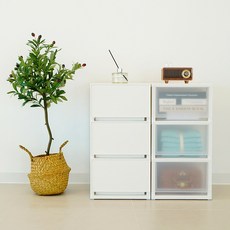 샤바스 컬러스토리 우드상판 5단 서랍장 600, 화이트, 5개