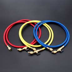 3Pcs R134A AC 충전 호스 w 볼 밸브 R410A 강력한 커넥터가있는 냉매 충전 호스 60 인치 에어컨 설치