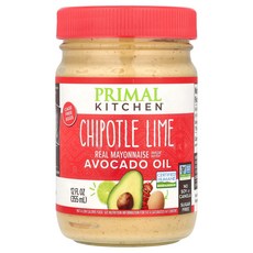 Primal Kitchen 아보카도 오일 함유 치폴레 라임 마요네즈 355ml(12fl oz) 1팩, 355ml, 1개