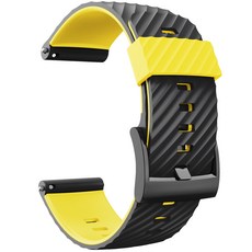 Suunto 7 9 Baro D5 조절 가능한 실리콘 세척 가능한 교체 스트랩 손목 대역 팔찌 방수 세척 가능, B, 검은 색과 노란색 - 순토d5배터리교체