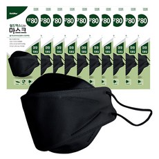 쉴드맥스 라이트 KF80 국내생산 보건용 마스크 대형 검정색, 50매, 블랙