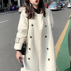 K0J1743 여성양모코트 어린양털 뽀글이 미디엄 롱