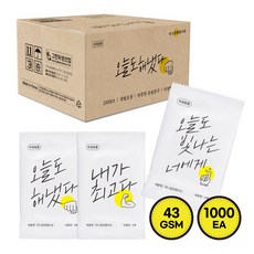 미니응원 개별포장 업소용물티슈 1000매, 1개