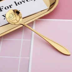 빈티지 골드 플라워 커피 티스푼 스푼 설탕 디저트 카페 식기, 1개