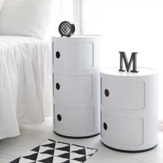 캔빌리지 원형수납장 모음, 3단_블랙, 1set