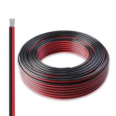 TMH 2가지 색상 레드 블랙 케이블 6.1m(20피트)-18 AWG 2핀 연결 전기 LED 스트립 연장 와이어 7.5A 12V/24V 리본 램프 테이프 조명용 컨덕터 평행, 50 Feet, 15.2m(50피트) (18 AWG)