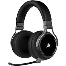 corsair virtuoso rgb 무선 게임용 헤드셋 - 고충실도 7.1 서라운드 사운드 및 브로드캐스트 품질 마이크 - 메모리 폼 이어컵 - 20시간 배터리 수명 - pc, 탄소, 프리미엄, 헤드폰