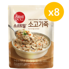 비비고 소고기죽, 420g, 8개