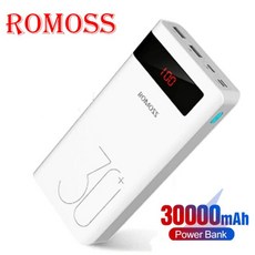 파워 뱅크 ROMOSS 보조베터리 30000 mAh 10W PD 빠른 충전 외부 배터리 휴대용 충전기 Xiaomi iPhone 14 13, 30000mAh, [01] Sense8P 30000mAh