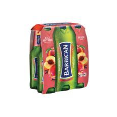 BARBICAN Peach Non-Alcoholic Drink - 무알코올 탄산음료 바비칸 복숭아, 6개, 330ml