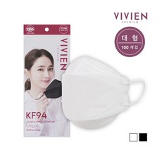[비비안](MK1010 100매) PREMIUM MASK 대형 국내산 KF94 4중 필터 개별 포장 대형 마스크 100매