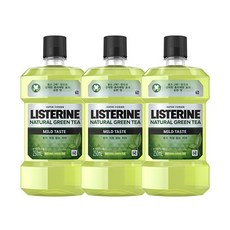리스테린 내추럴 그린티 마일드 구강청결제, 250ml, 3개