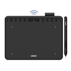 UGEE-S640W 무선 펜 타블렛 그래픽 드로잉 타블릿 예비펜촉10개, 검은색