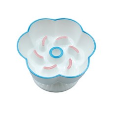 YILUDA 다채로운 경사 꽃 모양 애완동물 목 보호 세라믹 천천히 먹기 그릇, 블루, 1개