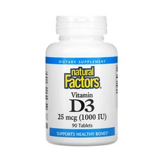 Natural Factors 비타민D3 칼시트리올 글루카곤 25mcg 1000IU 60정슐