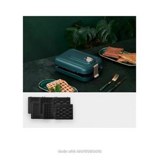 XIAOYU 와플메이커 크로플메이커 샌드위치메이커 (간단한아침과 아이들간식) 가성비와플메이커, 개, 그린 한정판(샌드위치&와플&버블메이커)