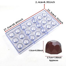 초콜릿 몰드 폴리카보네이트 하트 모양 캔디 제과 베이커 팬 트레이 베이킹 페이스트리 도구, 1개, 11. AL26-CC