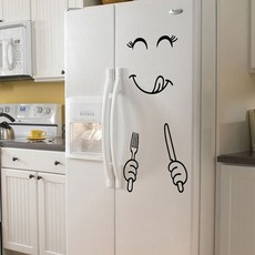 키재기스티커 장식 식당 마시는 주방 데칼 아트 스티커 홈 얼굴 먹는 웃는 냉장고 벽 비닐 Diy, Style 1