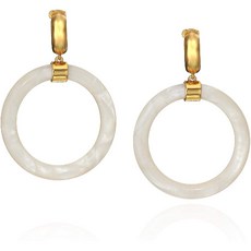 Kate Spade New York 케이트 스페이드 뉴욕 식물원 수지 굴렁쇠 귀걸이 One SizeWhite