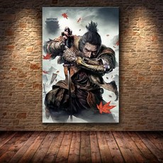 데코 그림자 모던 세키로 소울 다이 거실용 인쇄 세키로 그림 캔버스 홈 두 게임 포스터 벽 다크 번 아트 페인팅, 135) 60X90cm Unframed 2