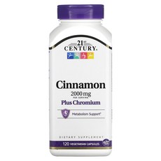 21st Century 시나몬 플러스 크로뮴 2000mg 베지 캡슐 120정(캡슐 1정당 500mg), 21st Century 시나몬 플러스 ..., 1개, 120정